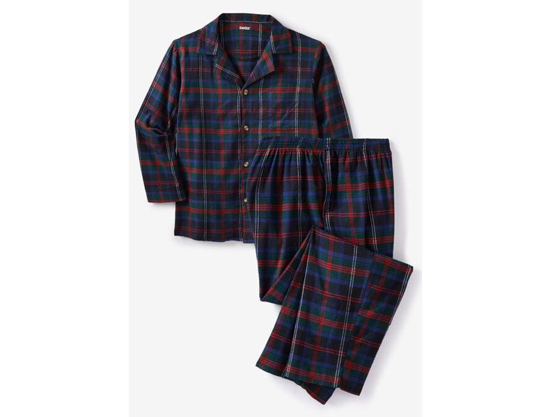 Multi Plaid Flannel Pajama Set PSM-6660 | Plus Size Clothing in Pakistan