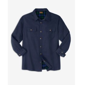 Navy Flannel-Lined Twill Shirt Jacket PSM-6628