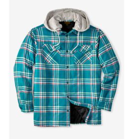 Sea Green Plaid Without Hood Shirt Jacket PSM-6630