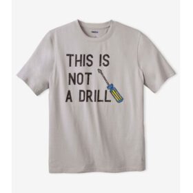 Grey Drill Slogan Graphic T-Shirt PSM-6758
