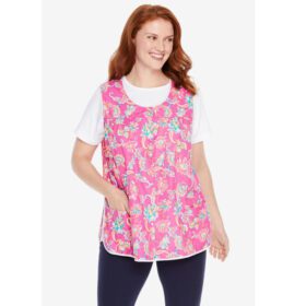Paradise Pink Paisley Snap Front Apron PSW-6751