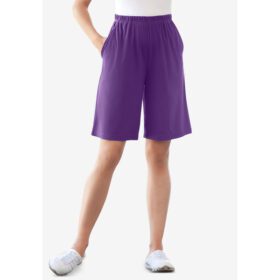 Radiant Purple Plus Size Women Knit Short PSW-6719
