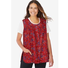 Red Paisley Snap Front Apron PSW-6752B