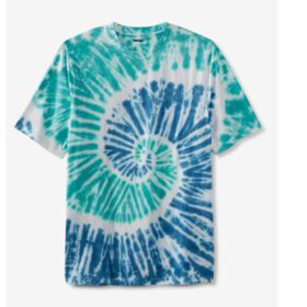 Teal Neon Tie Dye Big & Tall Crewneck T-Shirt PSM-6784