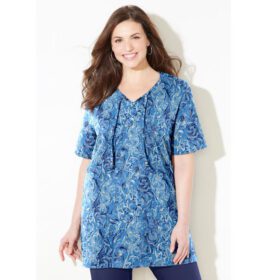 English Manor Paisley Easy Fit Peasant Tee PSW-6904