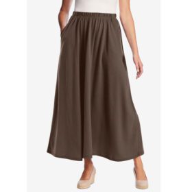 Plussize Women Knit A-Line Maxi Skirt PSW-6971