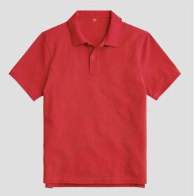 Red Back Black Striped Polo Shirt PSM-6986