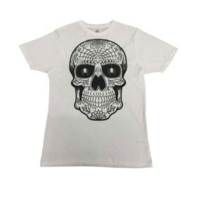 White Skull Crewneck Graphic T-Shirt PSM-7026