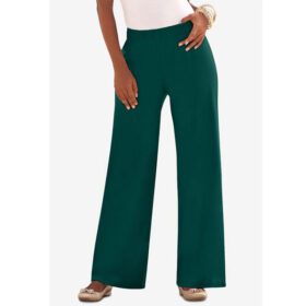 Emerald Green Wide-Leg Soft Knit Pant PSW-7101