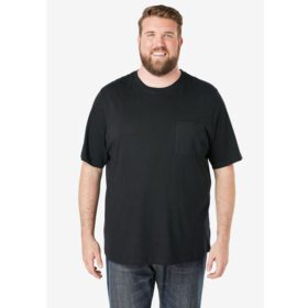 Black Pique Pocket Crewneck T-Shirt PSM-7111