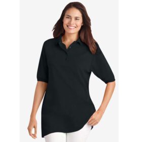 Black Short Sleeve Polo T-Shirt PSW-7241