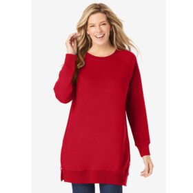 Classic Red Side Zip Sweatshirt PSW-7120