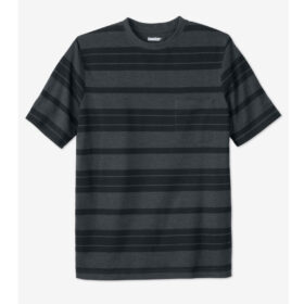 Heather Charcoal Stripe Stripe Pique Crewneck T-Shirt PSM-7115