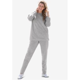 Heather Grey Fleece Sweatshirt Set PSW-7257