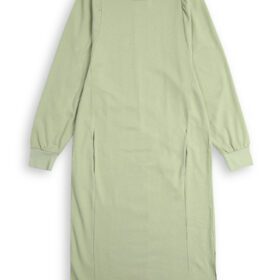 Mint Green blouson Sleeve French Terry Sweatshirt Dress PSW-7286
