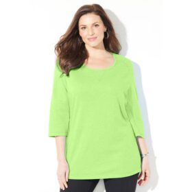 Neon Green Active Slub Scoopneck T-Shirt PSW-7145