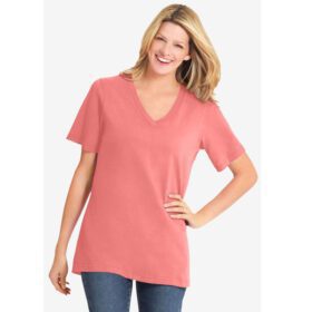 Sweet Coral Perfect Short-Sleeve V-Neck T-Shirt PSW-7267