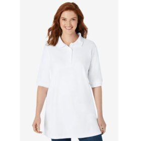 White Short Sleeve Polo T-Shirt PSW-7239