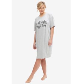 Heather Grey Graphic V-Neck Sleep Shirt PSW-7227