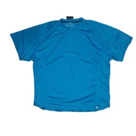 Turquoise Polyester Short Sleeve Crewneck T-Shirt PSM-7381