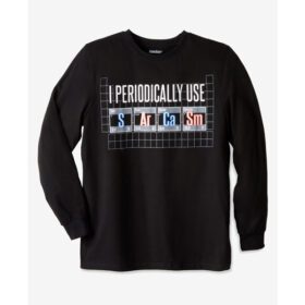 Black Periodically Long Sleeve Graphic T-Shirt PSM-7509