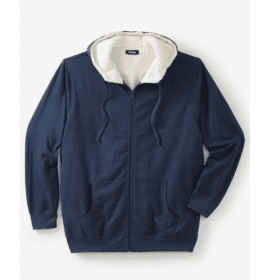 Heather Navy Big and Tall Size Sherpa Lined Fleece Hoodie PSM-7490