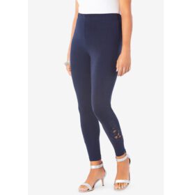 Navy Lace-Inset Essential Stretch Legging PSW-7480