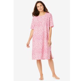 Pink Printed Short Sleeve Sleepshirt PSW-7402