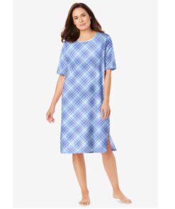 Plus Size Short Sleeves Women's Nighties & Night Dresses