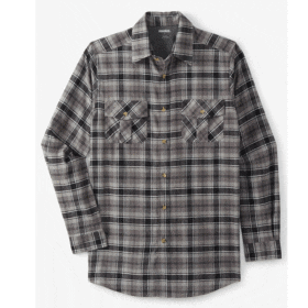 Black Plaid Holiday Plaid B Grade Flannel Shirt PSM-7556B