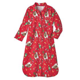 Classic Red Flannel Button Down Night Gown PSW-7525
