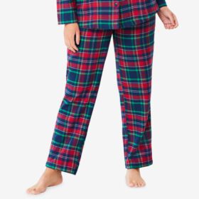 Multi Plaid Cotton Plus Size Women Flannel Pants PSW-7534