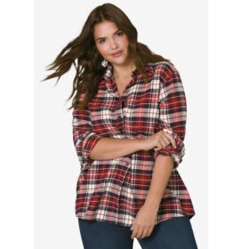 Red Multi Plaid Flannel Shirt PSW-7549