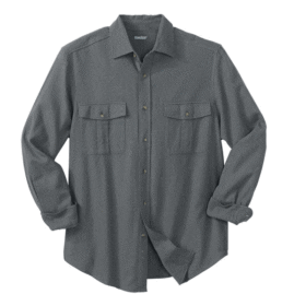 Steel Solid Double-Brushed Flannel Shirt PSM-7561
