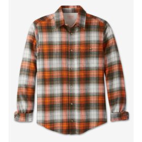 Bright Orange Plaid Flannel Shirt PSM-7599