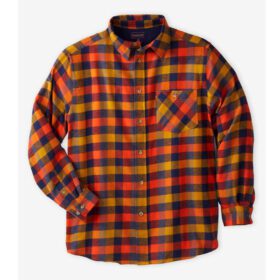 Khaki Check Plaid Flannel Shirt PSM-7601