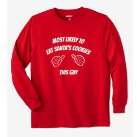 Red Santa Cookies Long Sleeve Graphic T-Shirt PSM-7616
