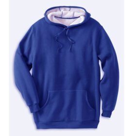 Blue Sherpa-Lined Thermal Waffle Pullover Hoodie PSM-7610