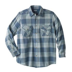 Slate Blue Plaid Holiday Flannel Shirt PSM-7621