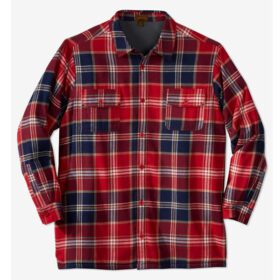 True Red Plaid Fleece-Lined Flannel Shirt Jacket PSM-7620