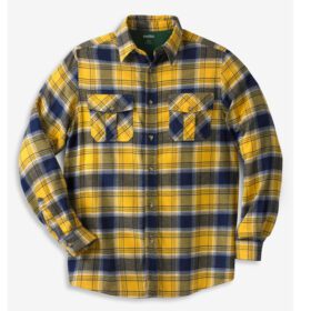 Yellow Plaid Holiday Flannel B Grade Shirt PSM-7590B