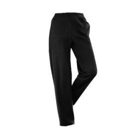 Black Knit Ribbed Plus Size Trouser PSM-7779