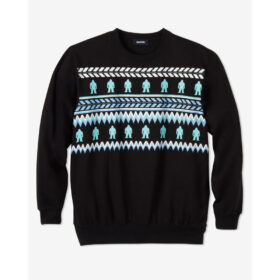 Black Yeti Fair Isle Graphic Fleece Sweatshirt PSM-7817