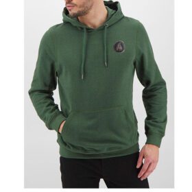 Forest Green Fleece Big Size Pullover Logo Hoodie PSM-7748