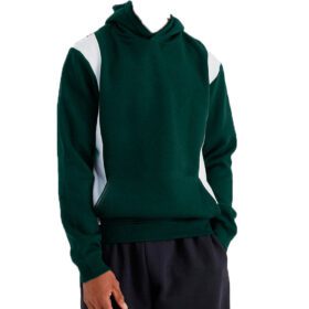 Forest Green Panel Fleece Big Size Pullover Hoodie PSM-7754