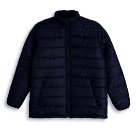 Navy Plus Size Long Sleeve Puffer Jacket PSM-7756
