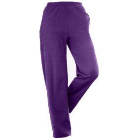 Purple Knit Ribbed Plus Size Trouser PSM-7781