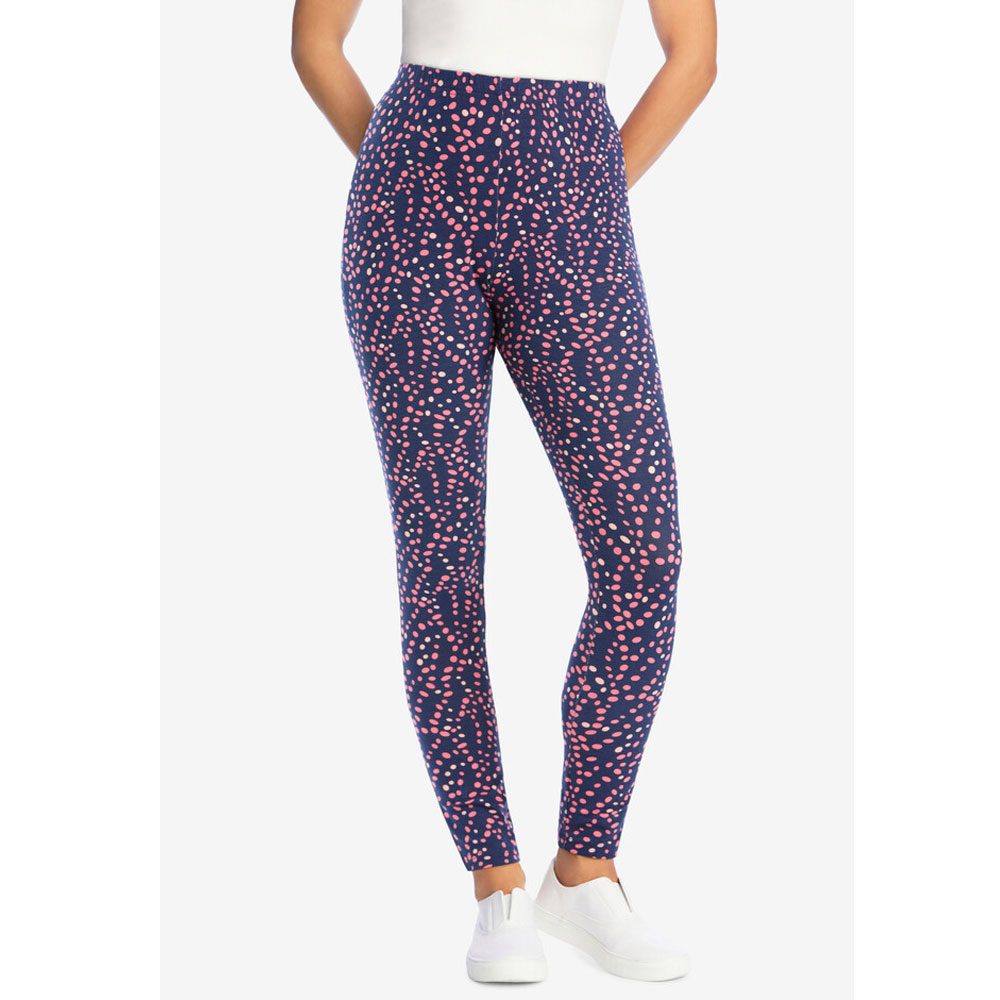 Purple Polka Dot Leggings, Womens Leggings, Plus Size Leggings