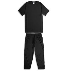 Black Polyester Plus Size Sportswear Tracksuit PSM-7859