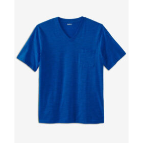 Cobalt Marl Big & Tall V Neck Pocket T-Shirt PSM-8066